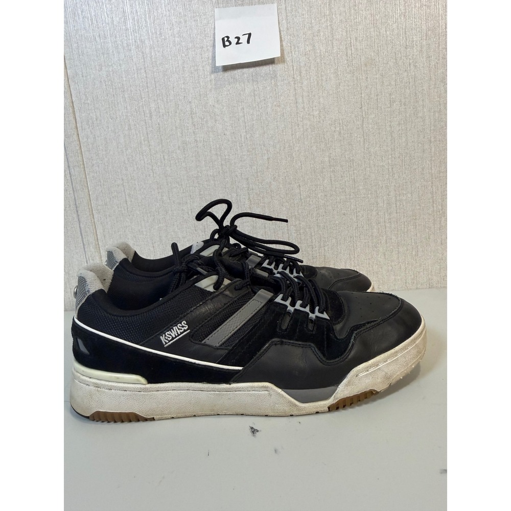 K-Swiss Match Rival Black Gray White Mens Size 9.5 Sneakers‎ 07154 005